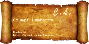 Czumpf Lamberta névjegykártya
